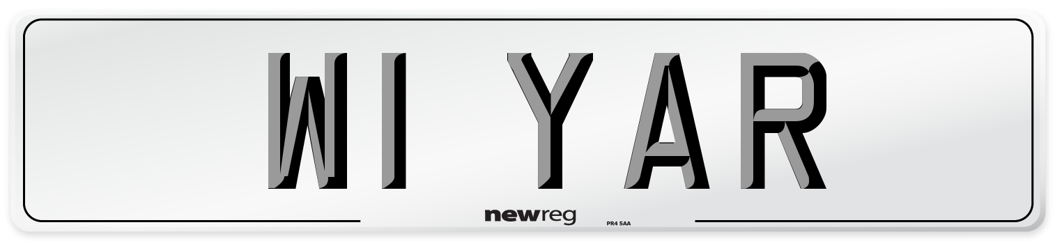 W1 YAR Number Plate from New Reg
